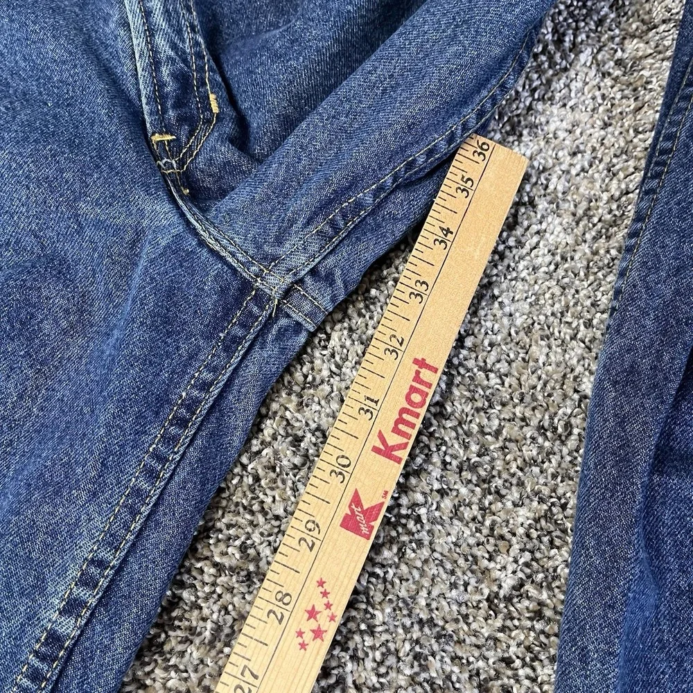 90s Y2K Tommy Hilfiger Men Size 32x32 Denim Jeans Baggy Spellout Embroidered VTG